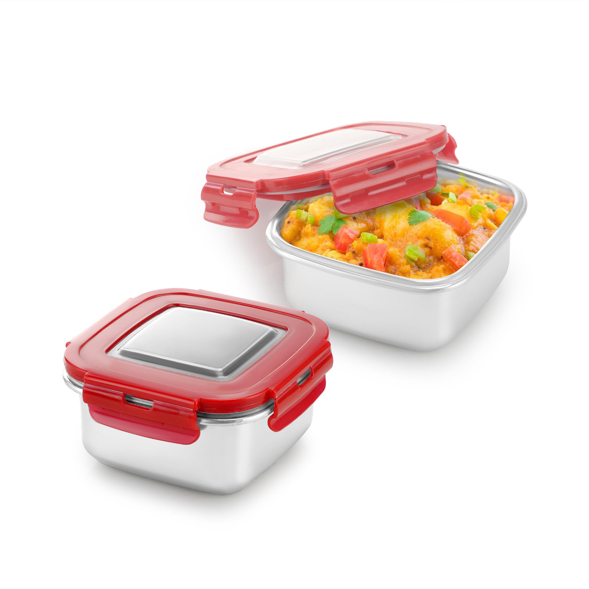 Nayasa Stainless Steel Lunch Boxes - Leak Proof Set of 2 -5