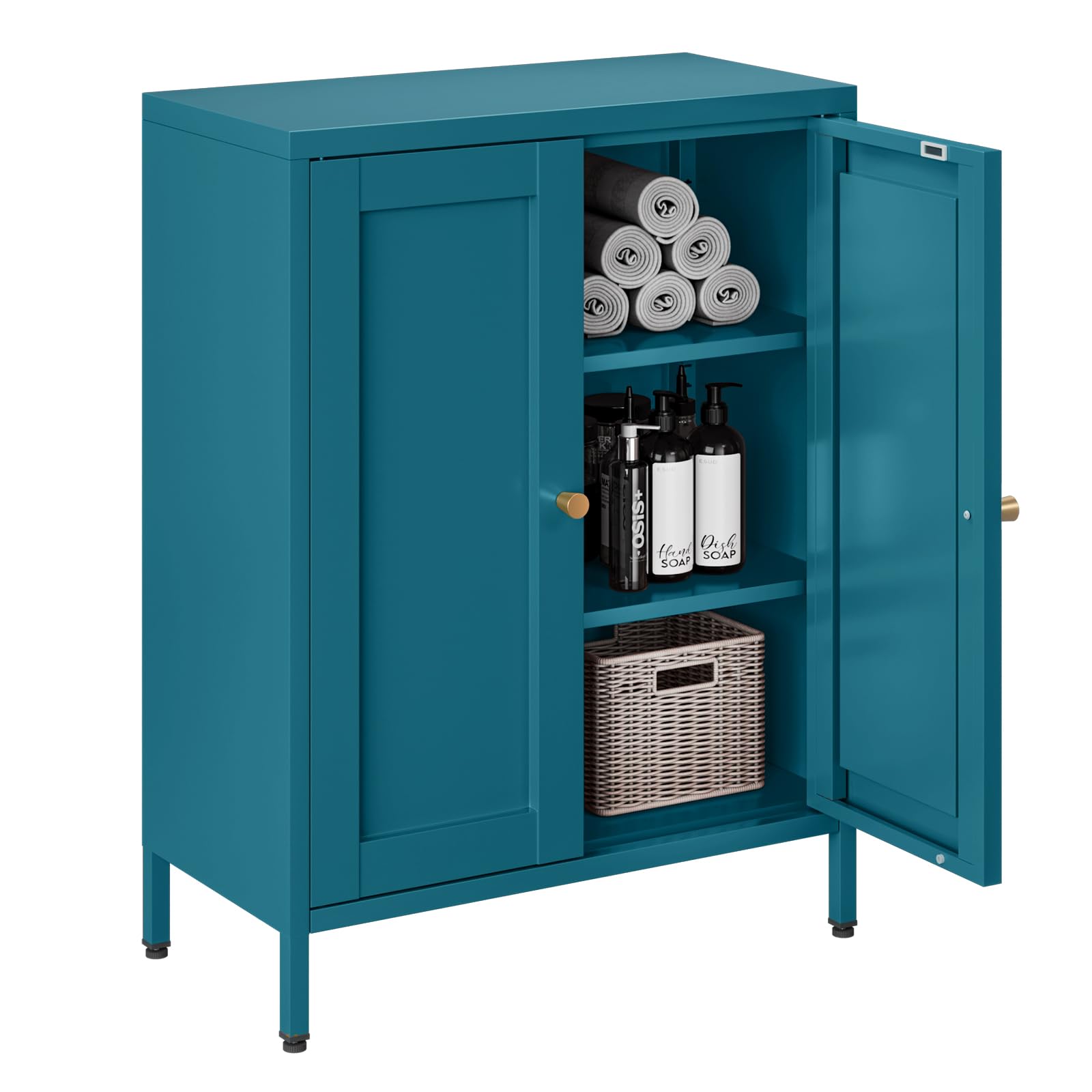 Amazon.com: Bevivog Bathroom Floor Storage Cabinet,Metal Storage