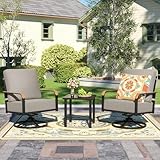 NATURAL EXPRESSIONS Outdoor Bistro Set, 3 Piece Patio Swivel Glider Rocking...
