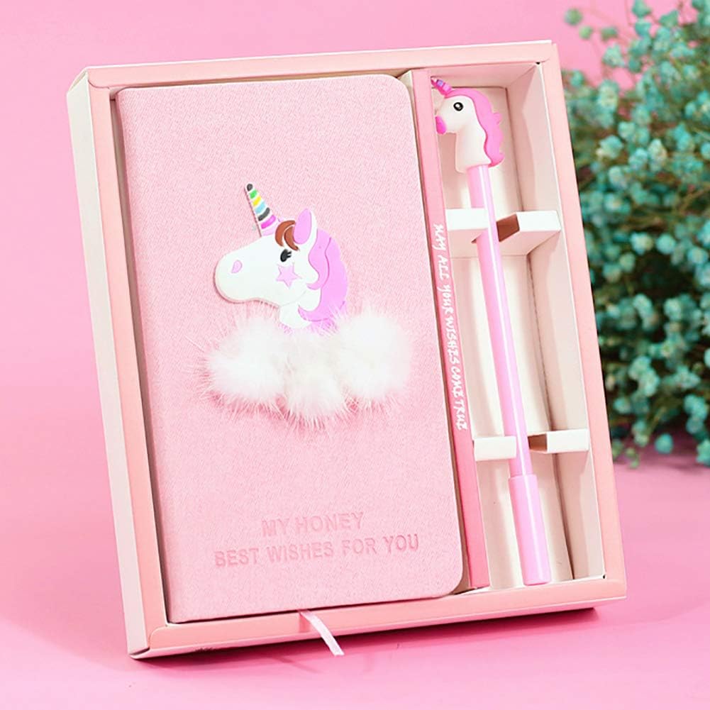 Kalaia Unicorn Journal Gel Pen Set, Lovely Unicorn Diary Notebook Pen Set - Unicorn Party Favors Birthday Gift for Girls
