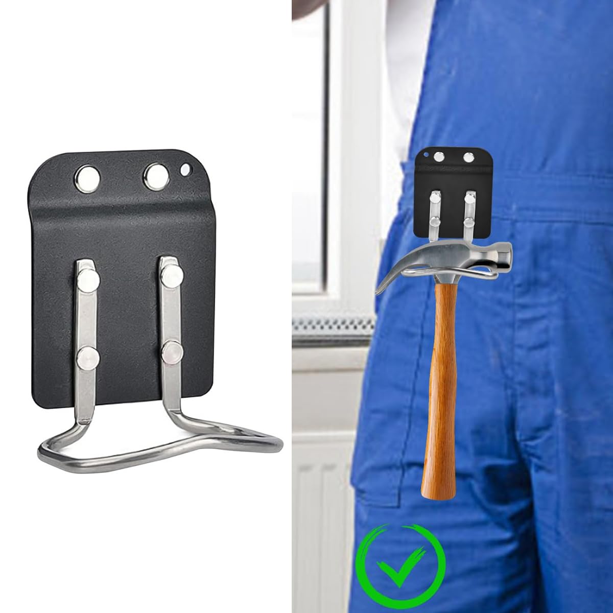 Soporte para Martillo aerodinámico para Martillo para cinturón de Herramientas de hasta 2 Pulgadas, Soporte para cinturón de Herramientas, Taladro de Respuesta rápida