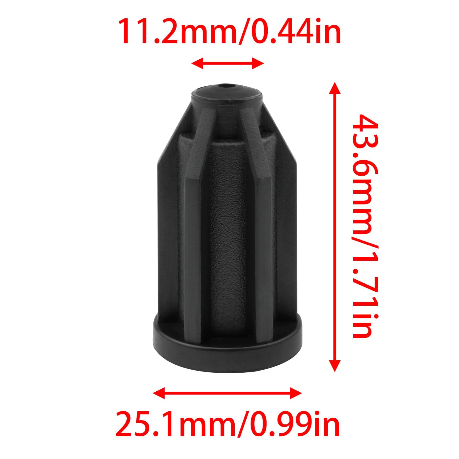 Lovelysp Rollensockel-Set Aus Kunststoff – Schwarze Hülsen Für Stuhlrollen, Runde Einsatzringe, Passend Für 2,5 Cm Rollen Und 1,1 Cm Innenschaft, 12 Stück, Praktischer Schutz Für Boden & Stuhlbeine