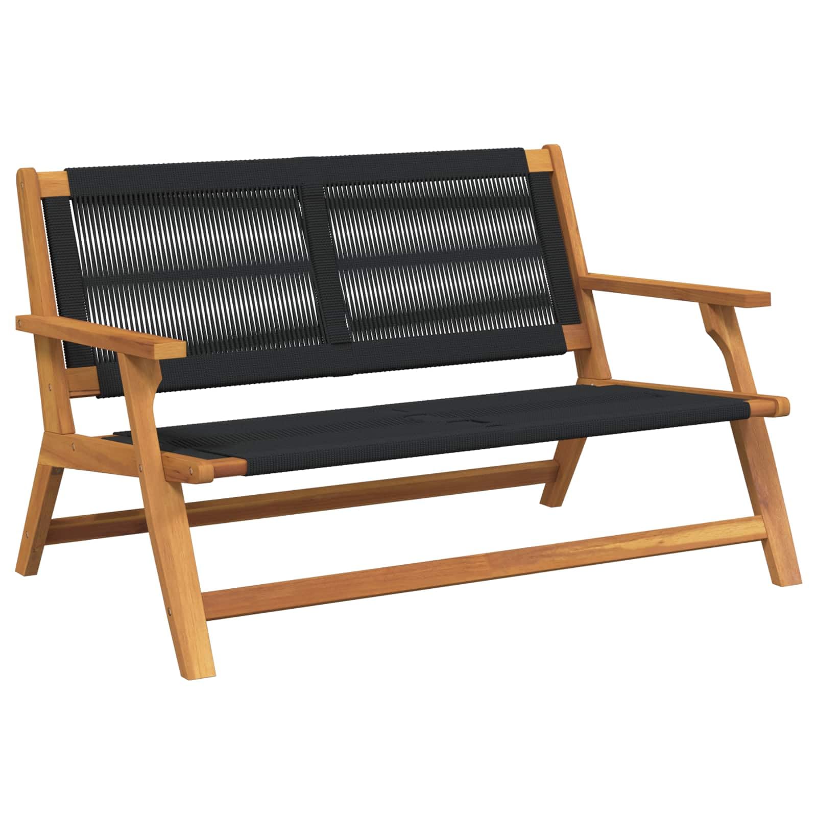 Banc de Jardin 2 Places en Bois d'Acacia Banquette Extérieure Robuste Meuble Terrasse 122cm