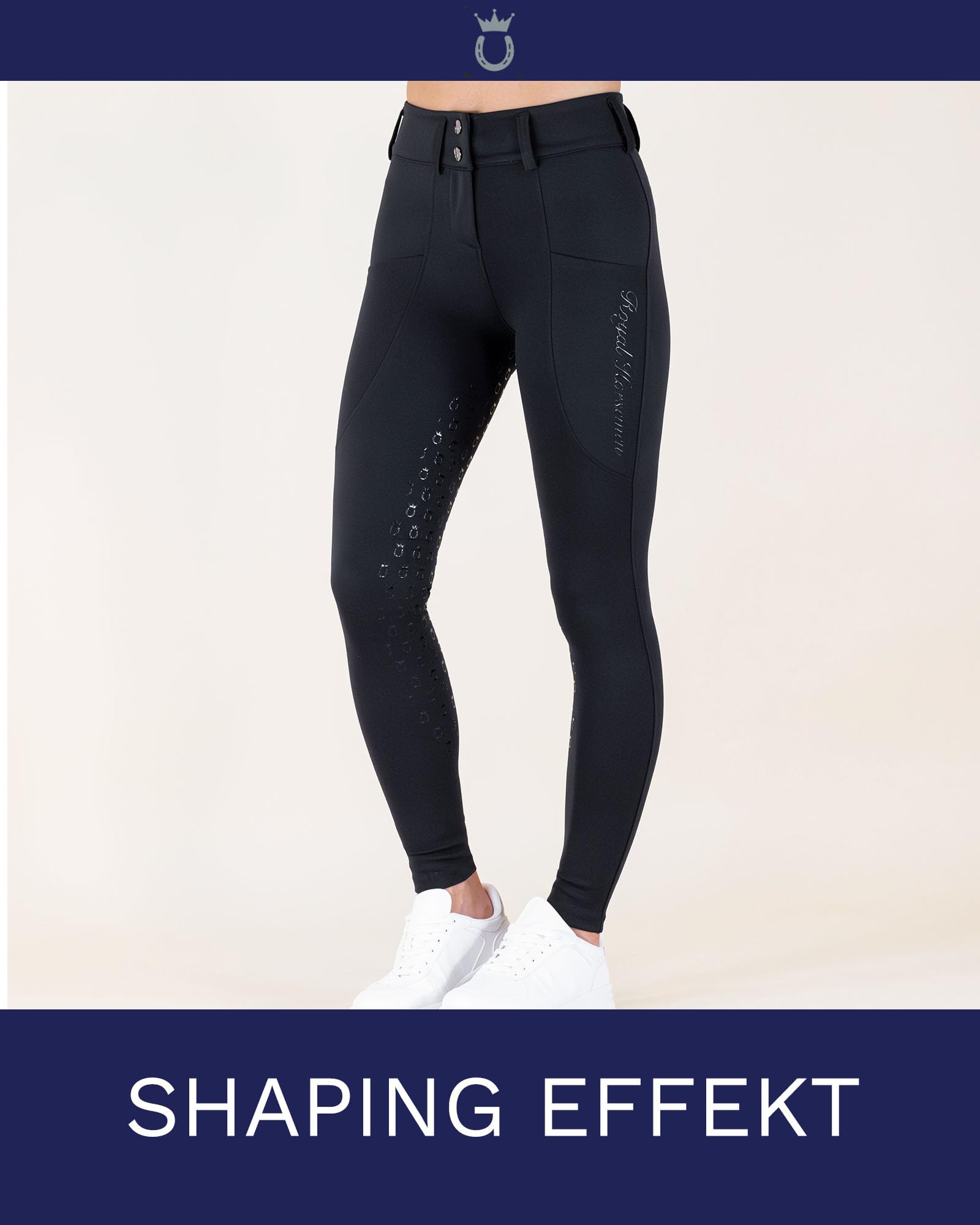 Royal Horsemen Reithose – Silikon Vollbesatz – Damen & Mädchen – Mit Handytaschen & Gürtelschlaufen – Highwaist, Shaping-Effekt Gr. XXS-XL