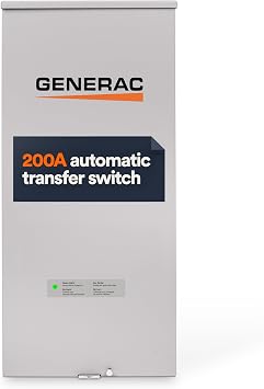 Generac Next Gen 200 Amp Automatic Generator Transfer Switch, Open Transition, Service Rated, Factory-Installed Whole-Home Surge Protection, Outdoor Enclosure