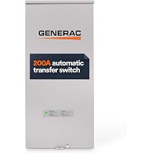 Generac 200 Amp Next Gen Automatic Generator Transfer Switch, SE Rated, SPD | Integrated Surge Protection Device, Service Entrance Rated, NEMA 3R Outdoor Enclosure, Standard Smart Switch A/C Module