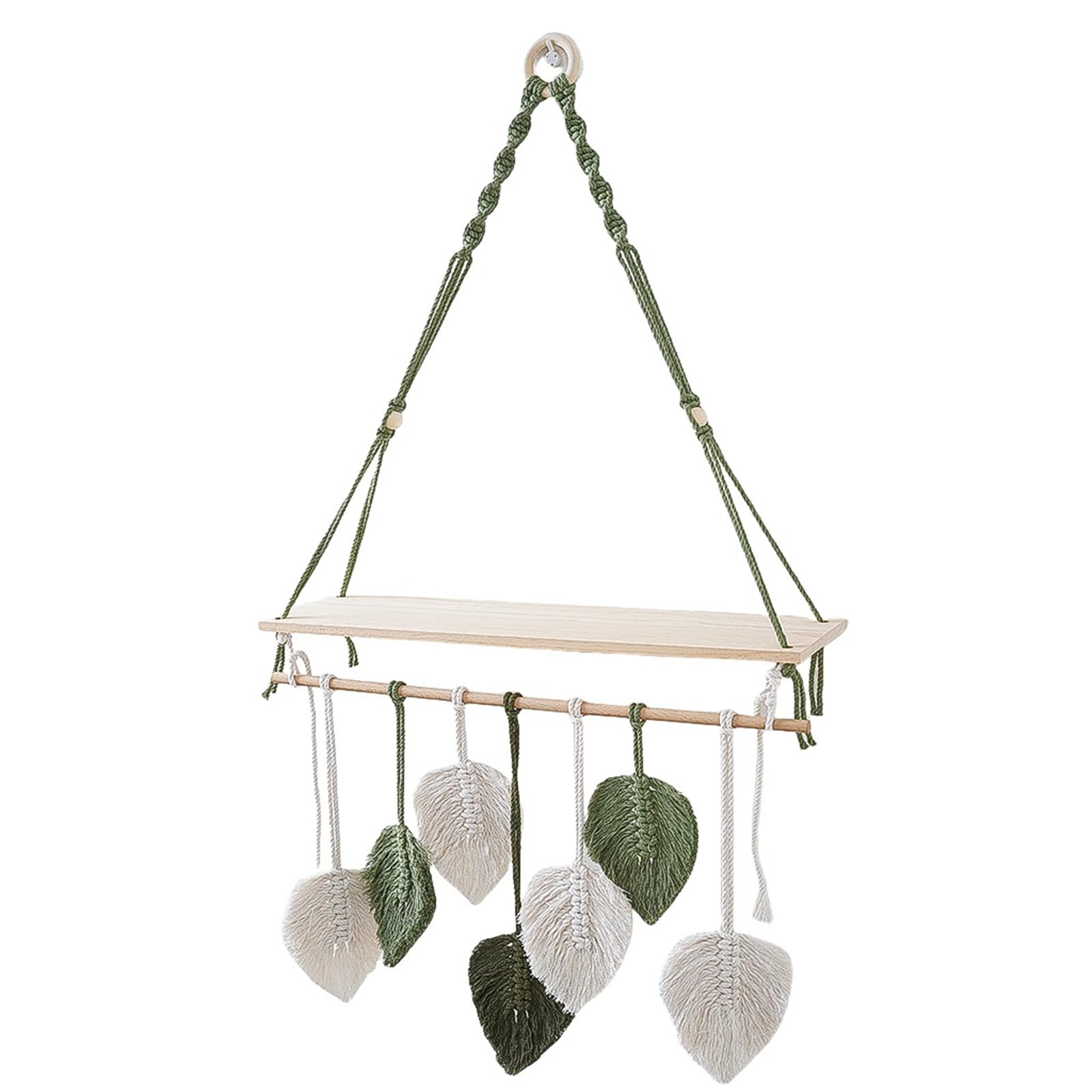 Msioytog Stylish Handwoven Pattern Wall Tapestry Bohemia Floating Shelf Storage Rack Stylish Bedroom Decoration Accessories Living Room Decoration