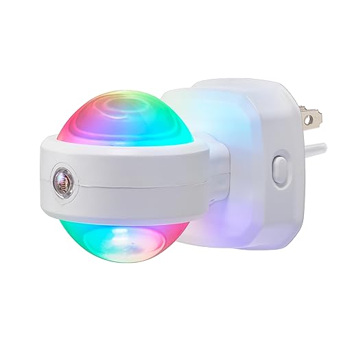 Miniatura 7 de GE 34693 - Luz de noche LED cambiante, modos de color blanco y vibrante, para enchufe, sensor de atardecer y amanecer, eficiencia energética,