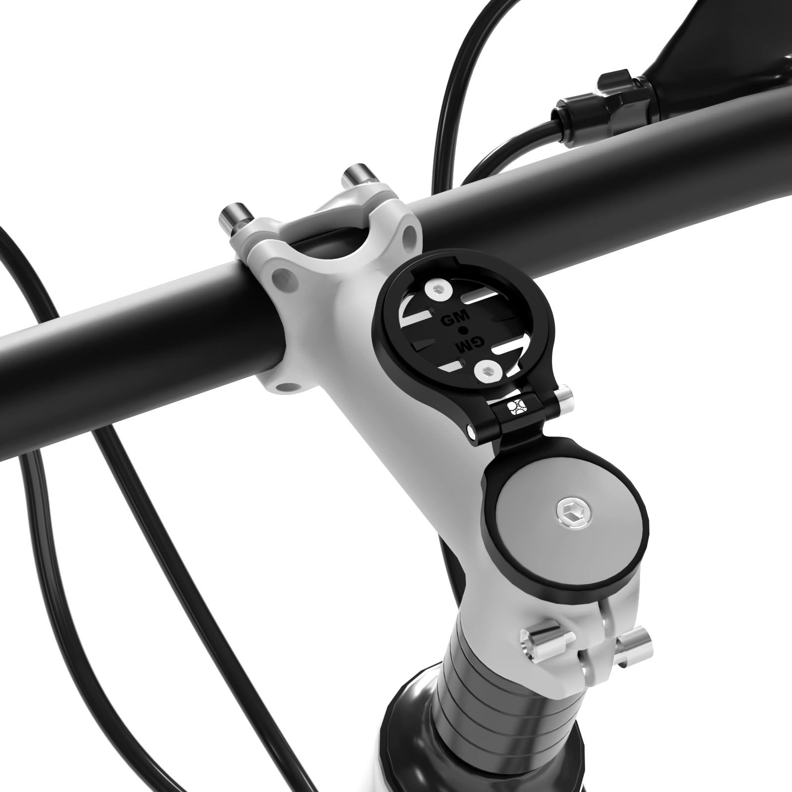 Adjustable Bike Stem Top Cap Computer Mount for Garmin Edge Explore, Lightweight Aluminum Alloy Bicycle GPS Computer Out Front Mounts, Combo Compatible with Bryton, Wahoo, and CATEYE Black