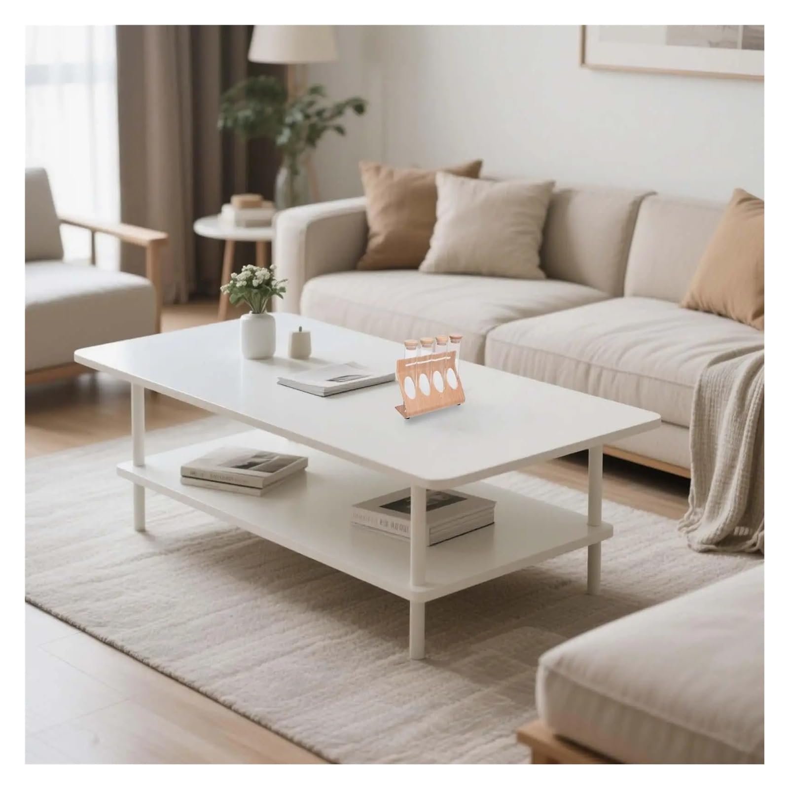 yingyingjia Kaffeebohnen-Präsentationsglas, 12 Reagenzgläser, Holzregal, versiegelte Aufbewahrung, klare Glasflasche, Gewürzaufbewahrung, multifunktionales Röhrchen