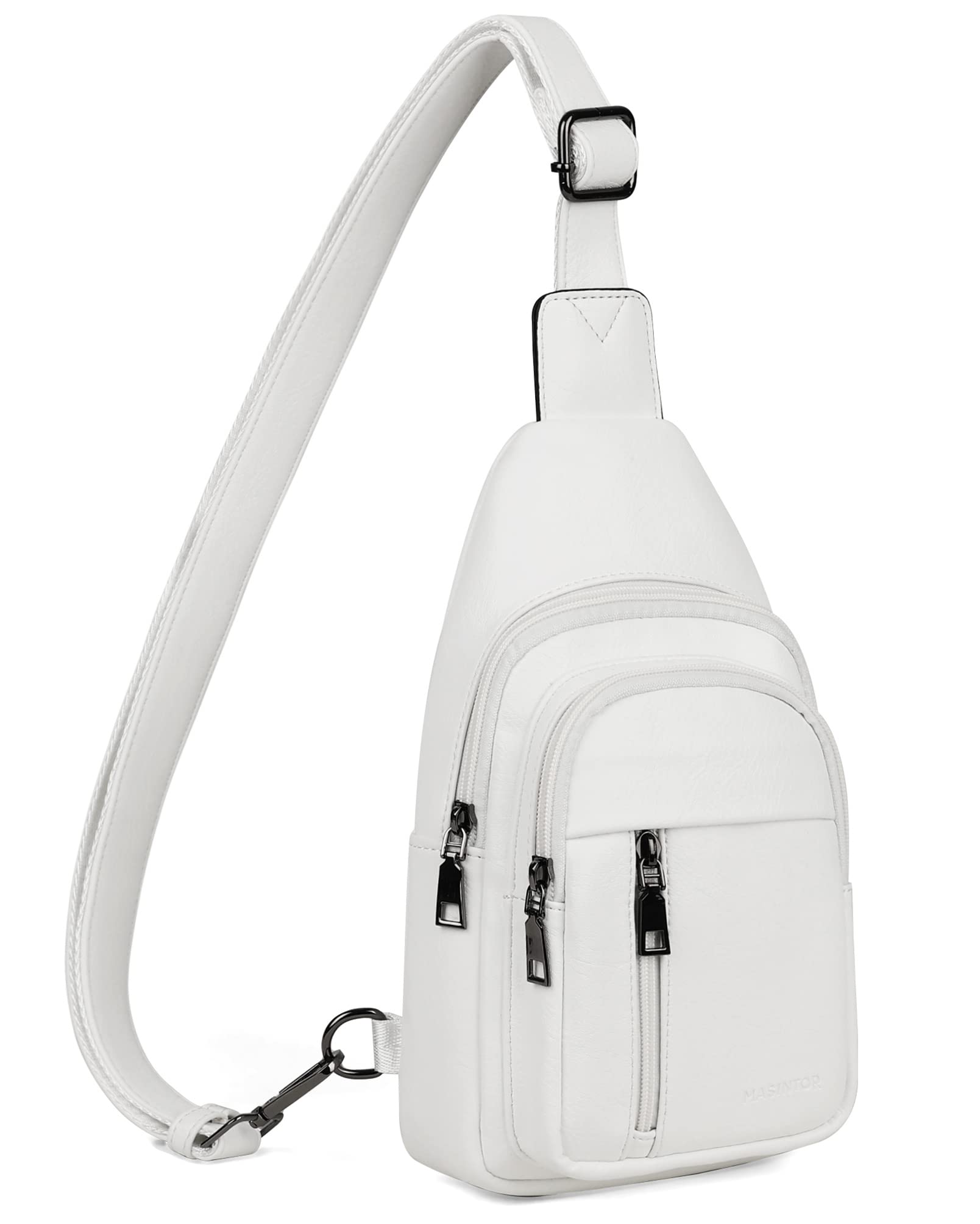 MASINTOR Sling Bag for Women - Crossbody Bags Fanny Pack with Vegan Leather - Adjustable Sling Backack for Travel