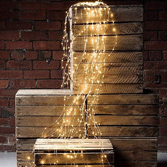 Lxcom Lighting Fairy Lights Plug in 6.56Ft*14 Strands 280 LEDs Twinkle String Lights Branch Lights Decoration for Garden Home Party Wedding Decorations(Warm White)