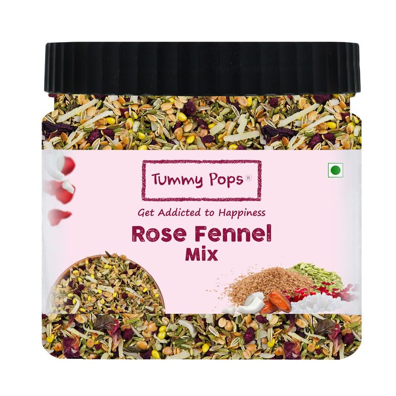 Image of Tummy Pops - Rose Fennel Mix | Refreshing & Flavorful Mouth Freshener | Sweet & Crunchy | 350gm Pack