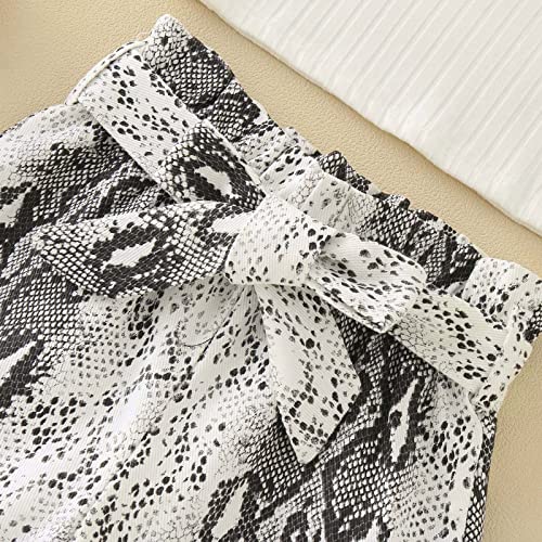 Camiseta infantil feminina sem mangas com nervuras serpentina estampada roupas de bebê 3 meses menin