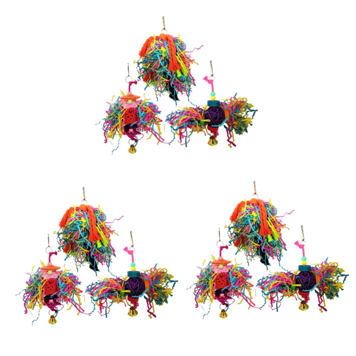 Kisangel 9 Uds Herramienta para Pájaros Bolas De Seda para Loros Herramienta para Masticar Pájaros Juguete para Masticar Loros para