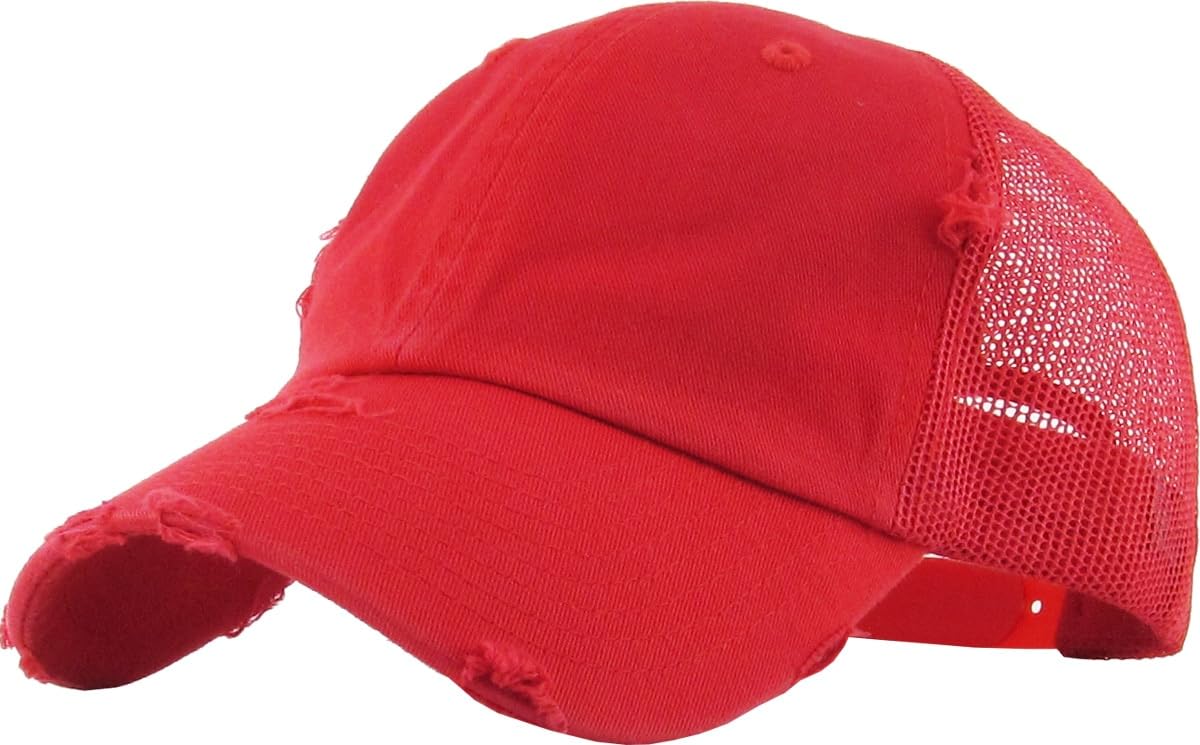KBETHOS Vintage Washed Distressed Cotton Dad Hat Baseball Cap Adjustable Polo Trucker Unisex Style Headwear