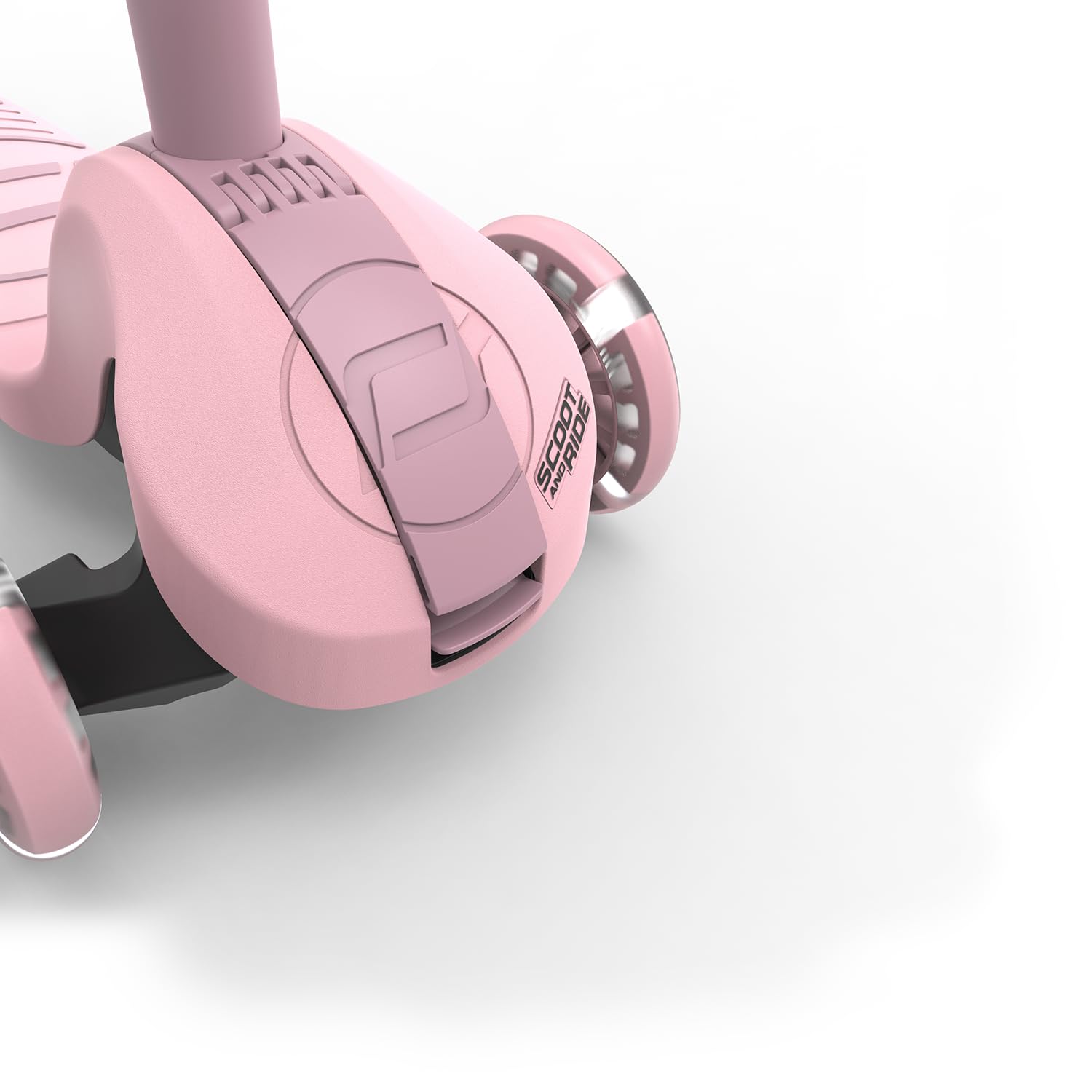 Scoot & Ride Highwaykick 3S Patinete infantil a partir de 3 años, altura regulable, 2 posiciones, dirección LED, ruedas plegables para niños, 96 – 130 cm