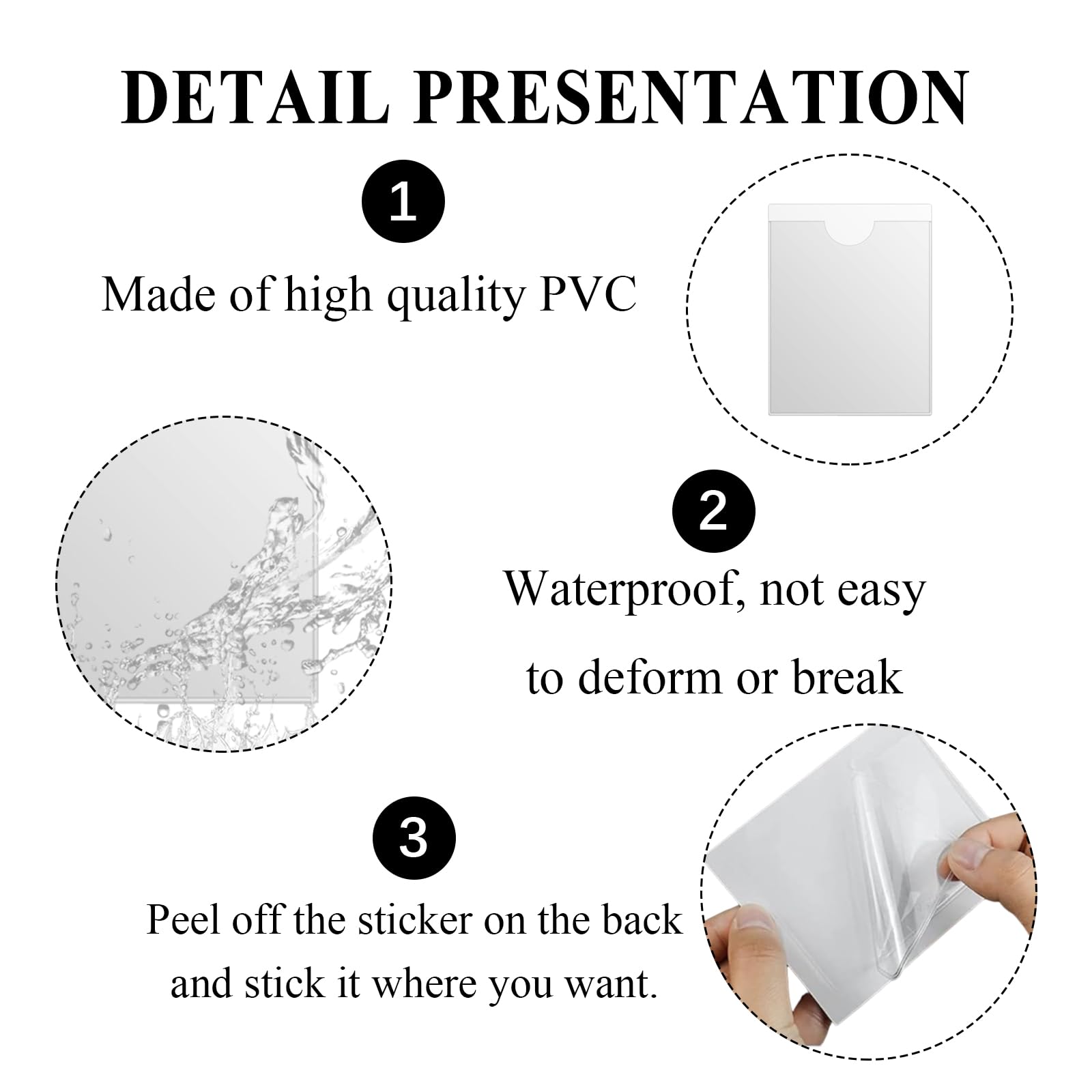 Porte-étiquettes Porte Etiquette Adhesif 12Pcs A5 Pochettes Adhésive Transparente Cartes De Visite Autocollantes Pochette Autocollante Pour Cartes D'index Pour Organiser Ranger Et Protéger