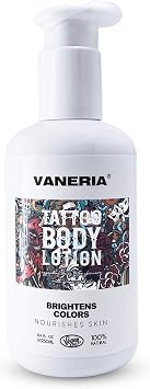 VANERIA Tattoo Aftercare Lotion,Tattoo Cream Moisturiser -for New & Old Tattoo Care & Color Enhancement, Fast Healing 250 ml/8.4 ounces