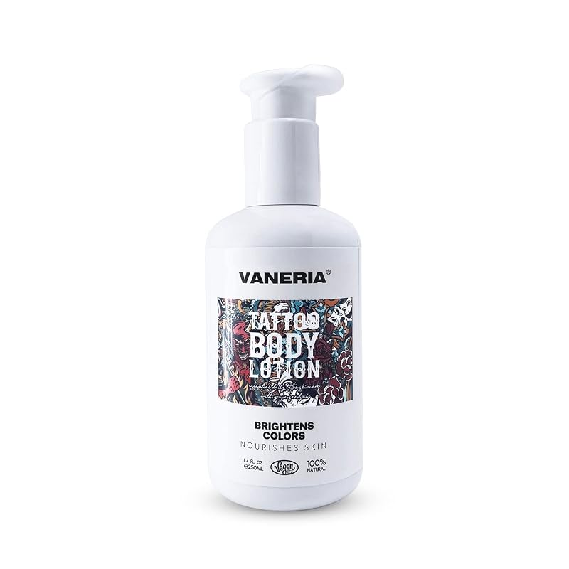 Loção para Cuidados Pós-Tatuagem VANERIA com Óleo de Coco e Vitamina E, 250 mL