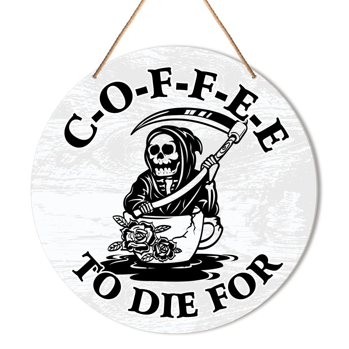 Muktoujaumai Coffee Bar Sign Decor, Coffee Hanging Sign Decor Coffee Station Retro Wall Decorations for Kitchen, Cafe, Coffee Corner, Housewarming Gift for Woman Man Coffee Lover, Coffee to Die for