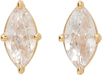 Kate Spade New York Signature Solitaire Stud Earrings with Marquise-Cut Cubic Zirconia - Elegant Everyday Jewelry