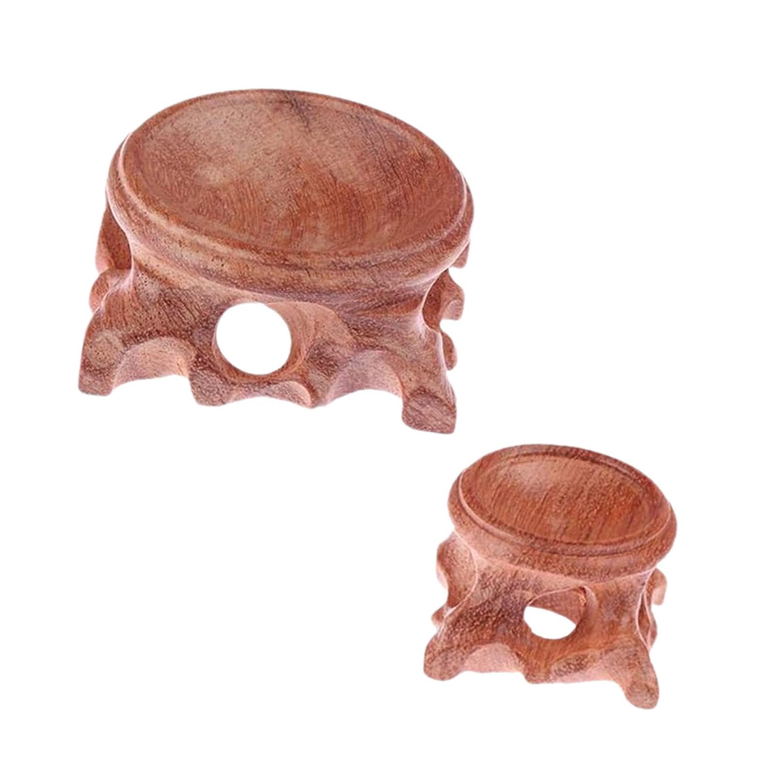 jojomis 2 Wooden Stands for Stone Sphere Decor, Egg Base, Craft Ornament, Orb Holder