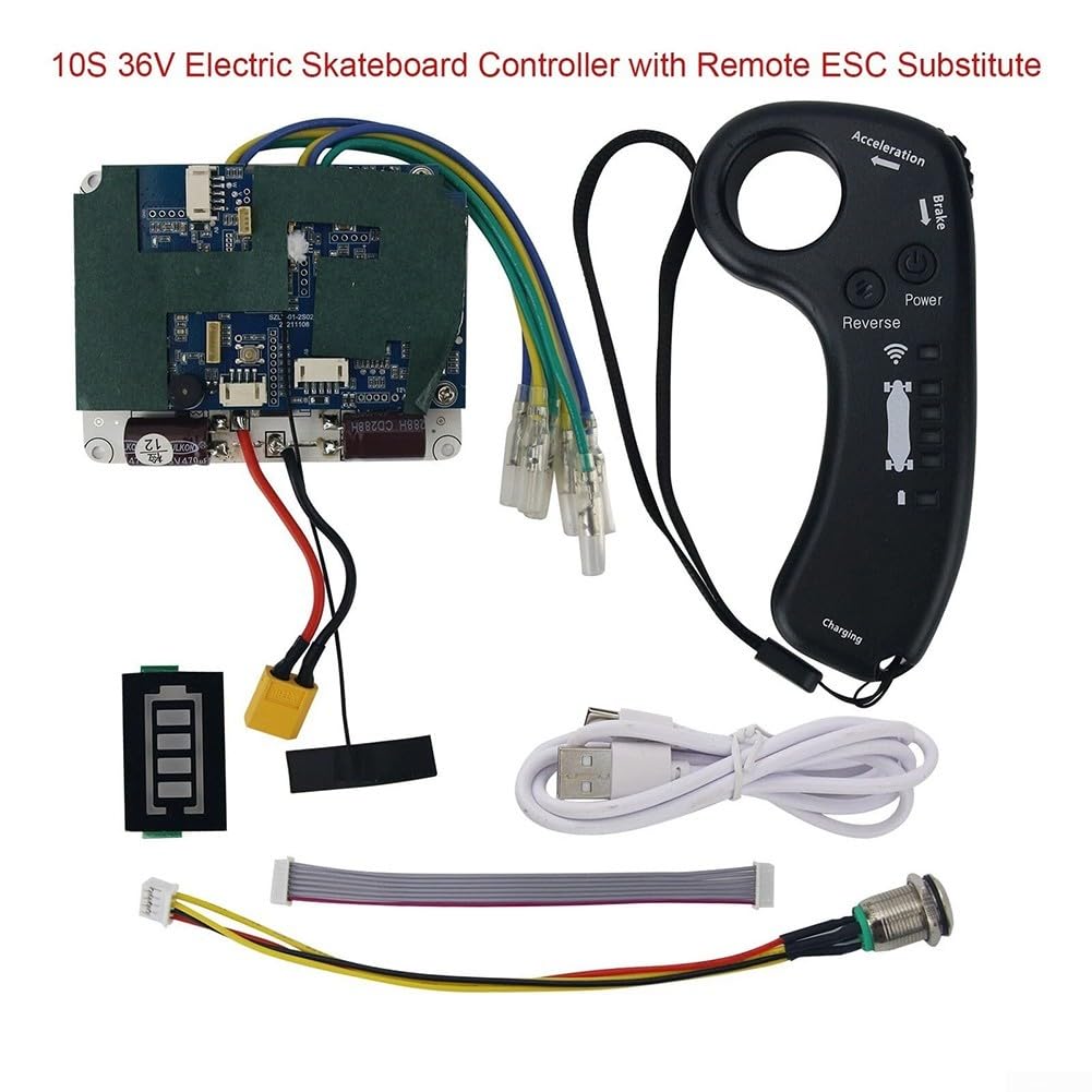 36V 10S Kit Controller Skateboard Elettrico Dual Motor ESC con Telecomando Wireless - Sine Wave Drive per Longboard Hub Motors 5055 6374 Parti di Ricambio