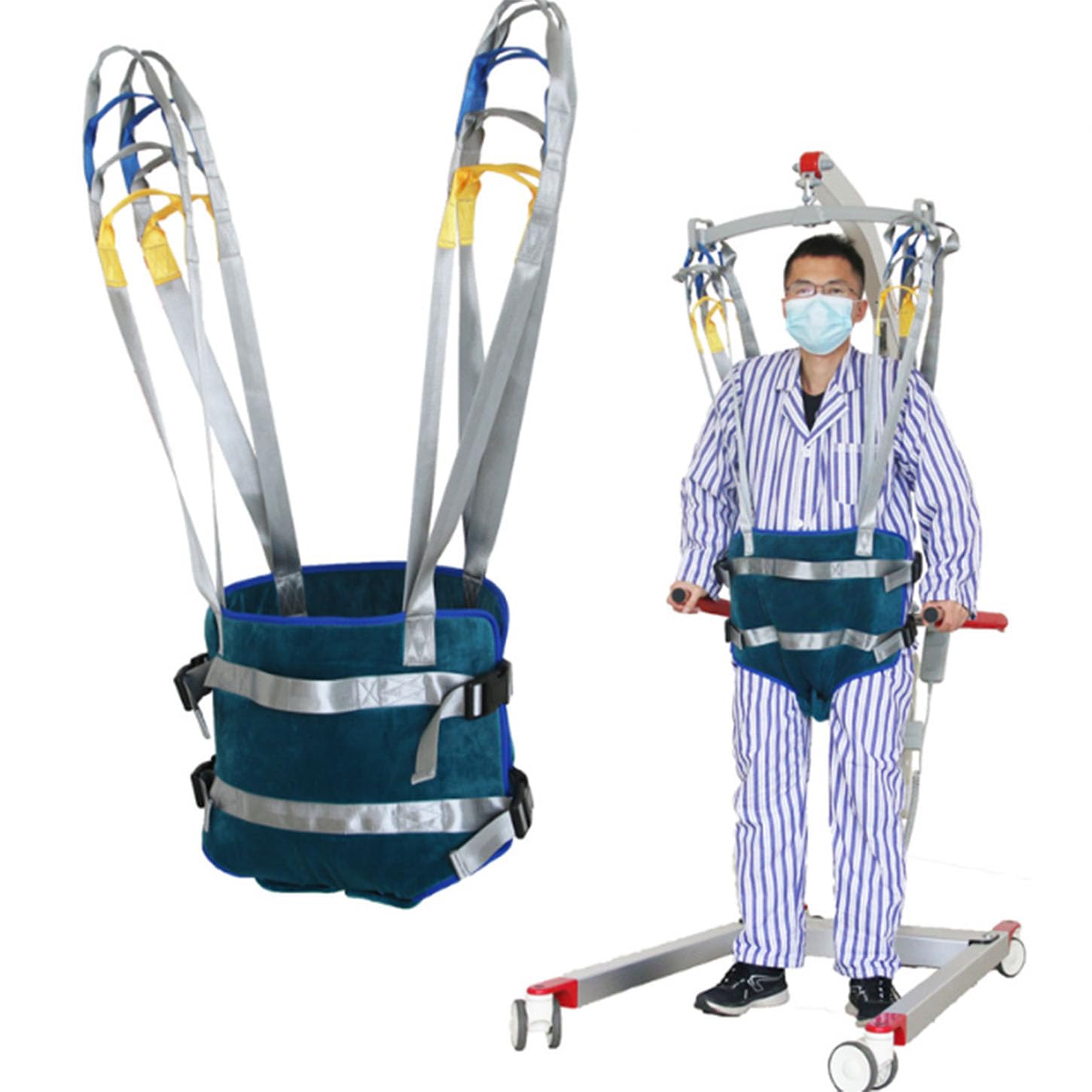 Cabestrillo De Elevación para Pacientes,Transfer Gait Belt para Caminar,Cinturones De Transferencia Ajustable,Cinturón De Seguridad para Personas Mayores Y Discapacitadas,M