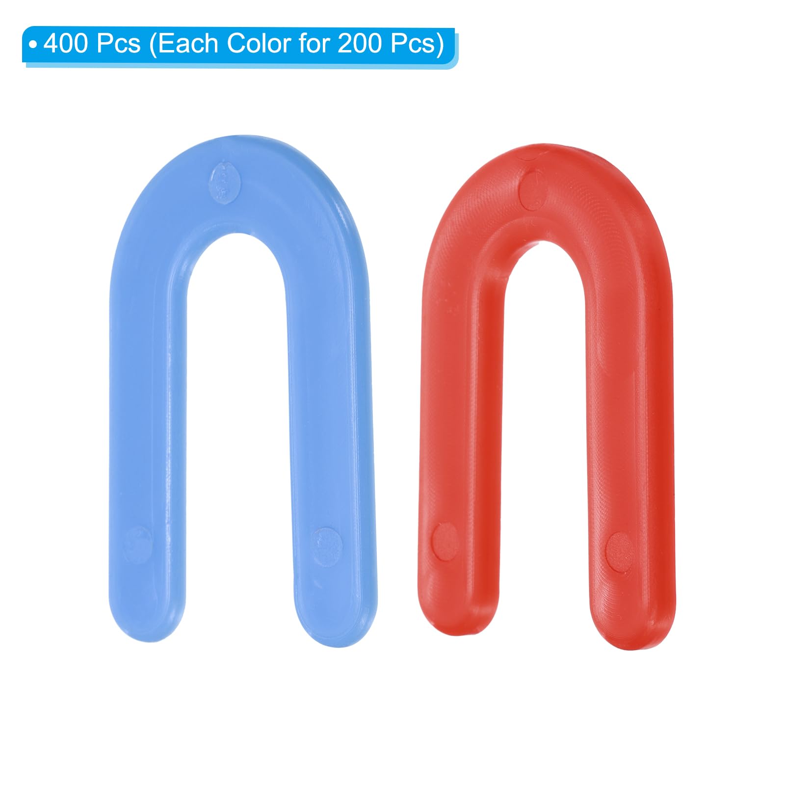 QUARKZMAN Cales en Plastique, Cales en Fer à Cheval pour Nivellement de Carrelage Rouge 1/16 Pouce, Bleu 1/8 Pouce, 400 Pièces.