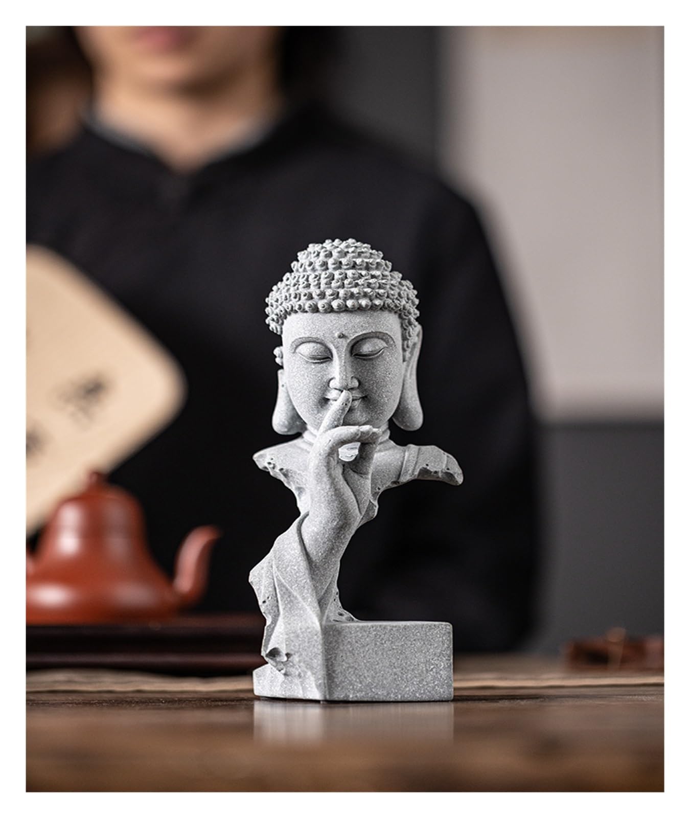 Bürodekoration Chinesische Buddha-Statue-Ornamente, Stein-Aquarium-Landschaftsbau, Garten-Desktop, Teezimmer-Dekorationen, Tee-Haustiere Wohnzimmertischdekoration