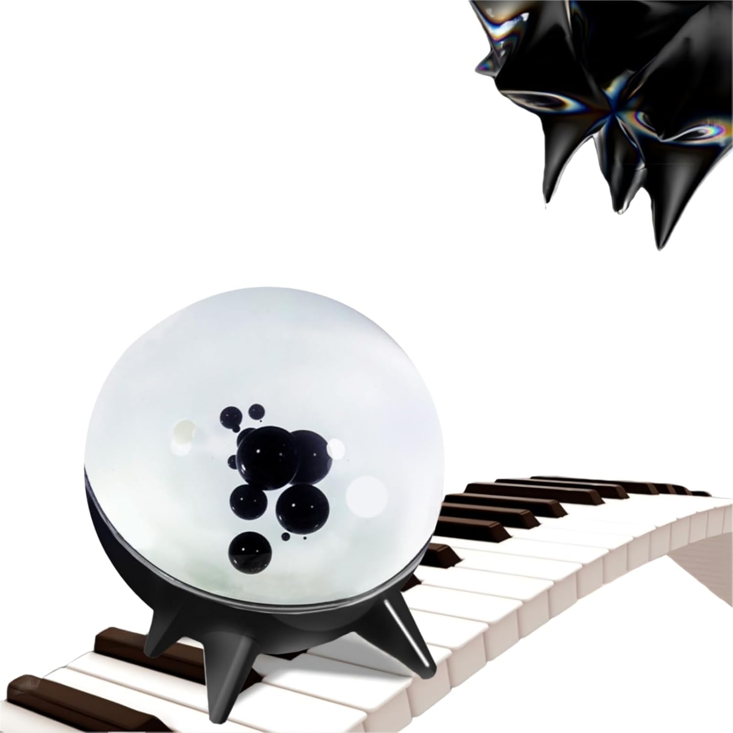 Ferrofluid Speaker Music Mate – Dancing Sound Visualizer with Music Rhythm, Display Lamp, Venom Magnet Liquid Toy, Desktop Decor, Festival and Birthday Gifts (Black)