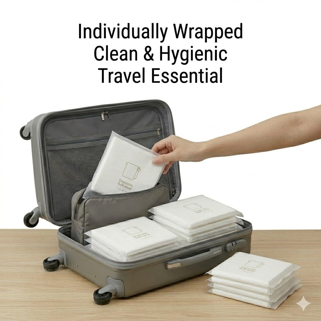 Disposable Bath Towels - 10 Pack, Oversized & Absorbent -7