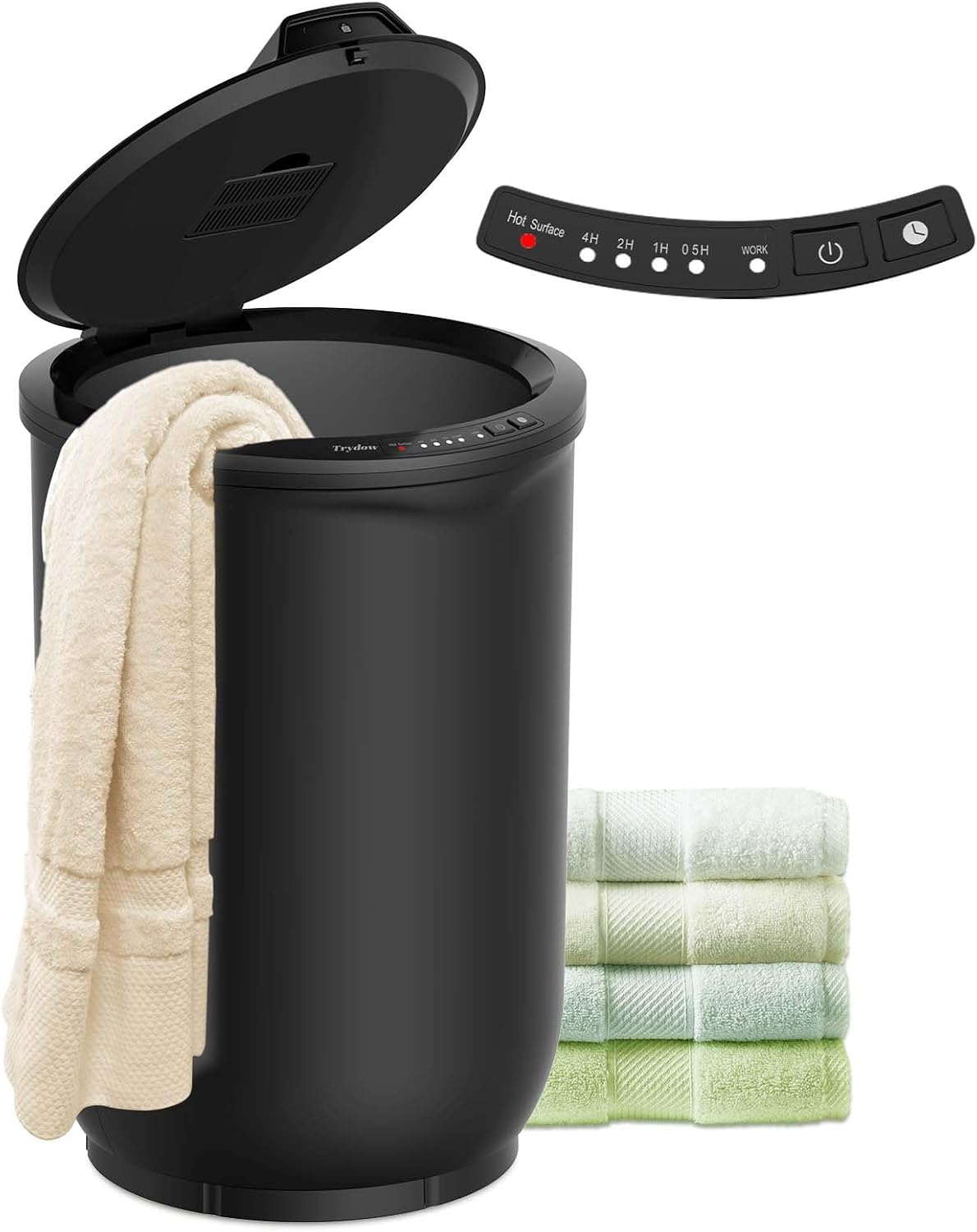 Ultra Large Capacity Towel Warmer Bucket, Rapid Heating with Timer, One-Button Control, Safety Lock, Perfect for Home and Spa, Black