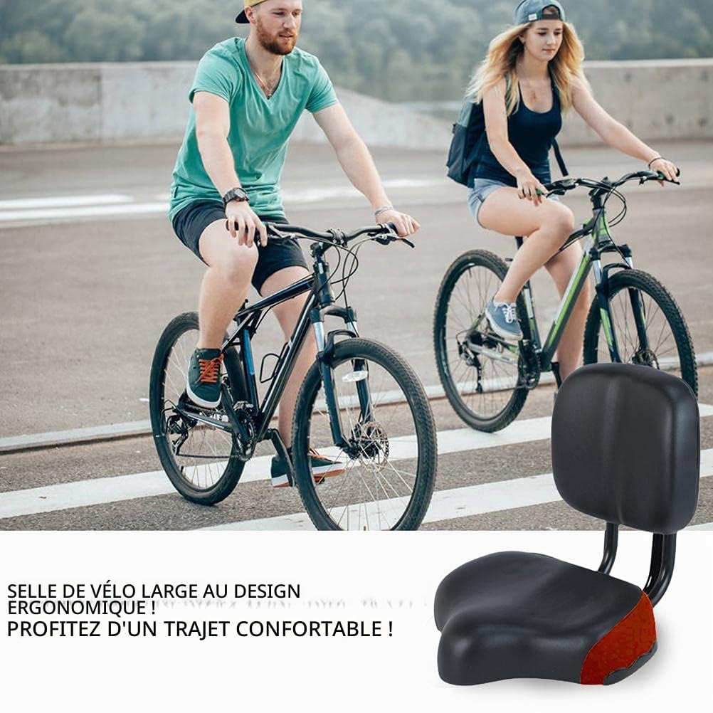 Siège de vélo pour vélo d'appartement, large selle de vélo, grande selle de vélo, siège de vélo confortable, de rechange, coussin de vélo rembourré en mousse à mémoire de forme