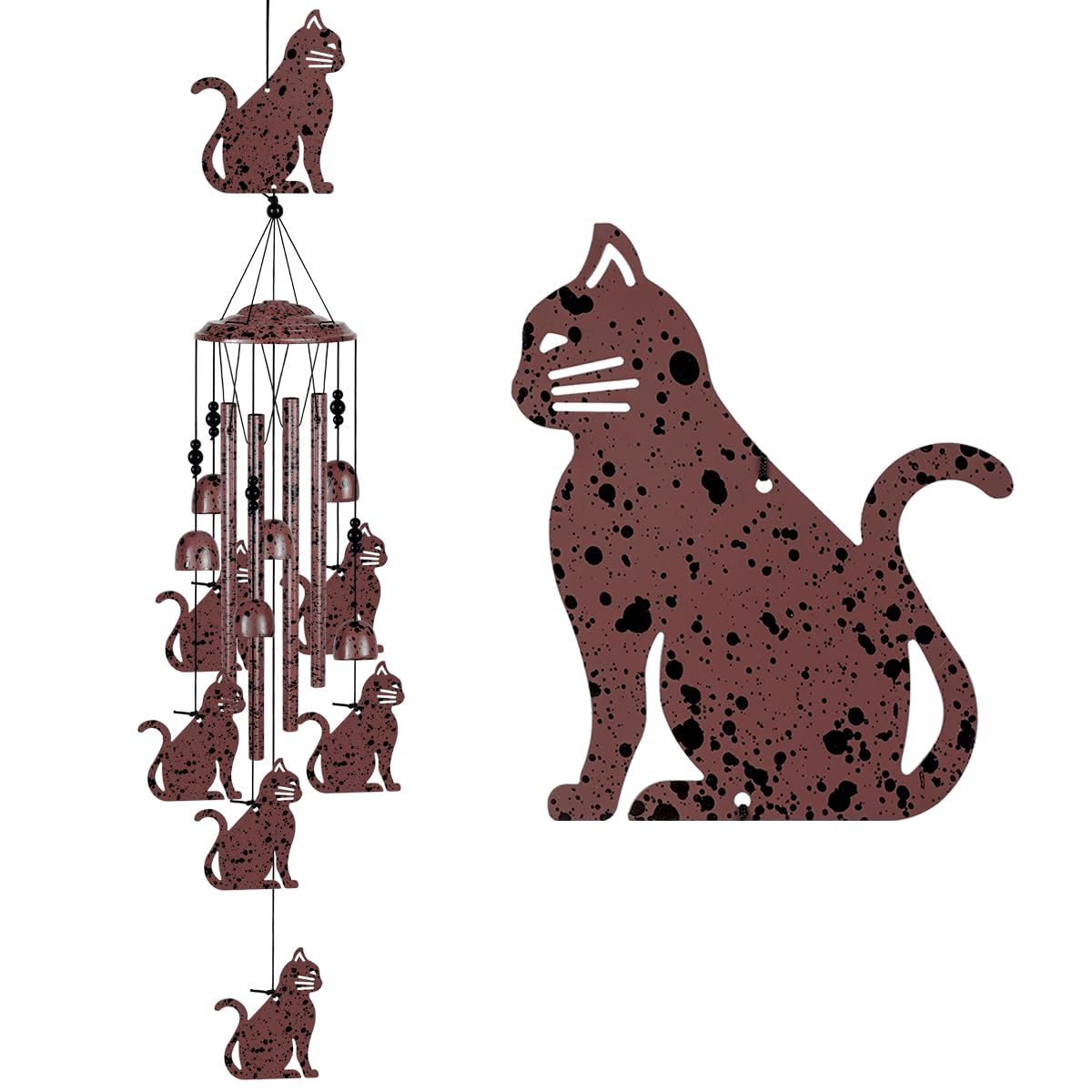 Katzen-Windspiel, für drinnen und draußen, handgefertigt, Windfänger, Musik-Windspiel, Katzenspiel, Segen-Windspiel, mobile Katzen-Windglocken, Geschenke für Mutter, Zuhause, Balkon, Baum, Festival,
