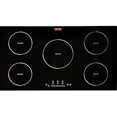 VEVOR Electric Cooktop, 5 Burners, 30'' Induction Stove Top, Built-in Magnetic Cooktop 9200W, 9 Heating Level Multifunctional Burner, LED Touch Screen w/Child Lock & Over-Temperature Protection