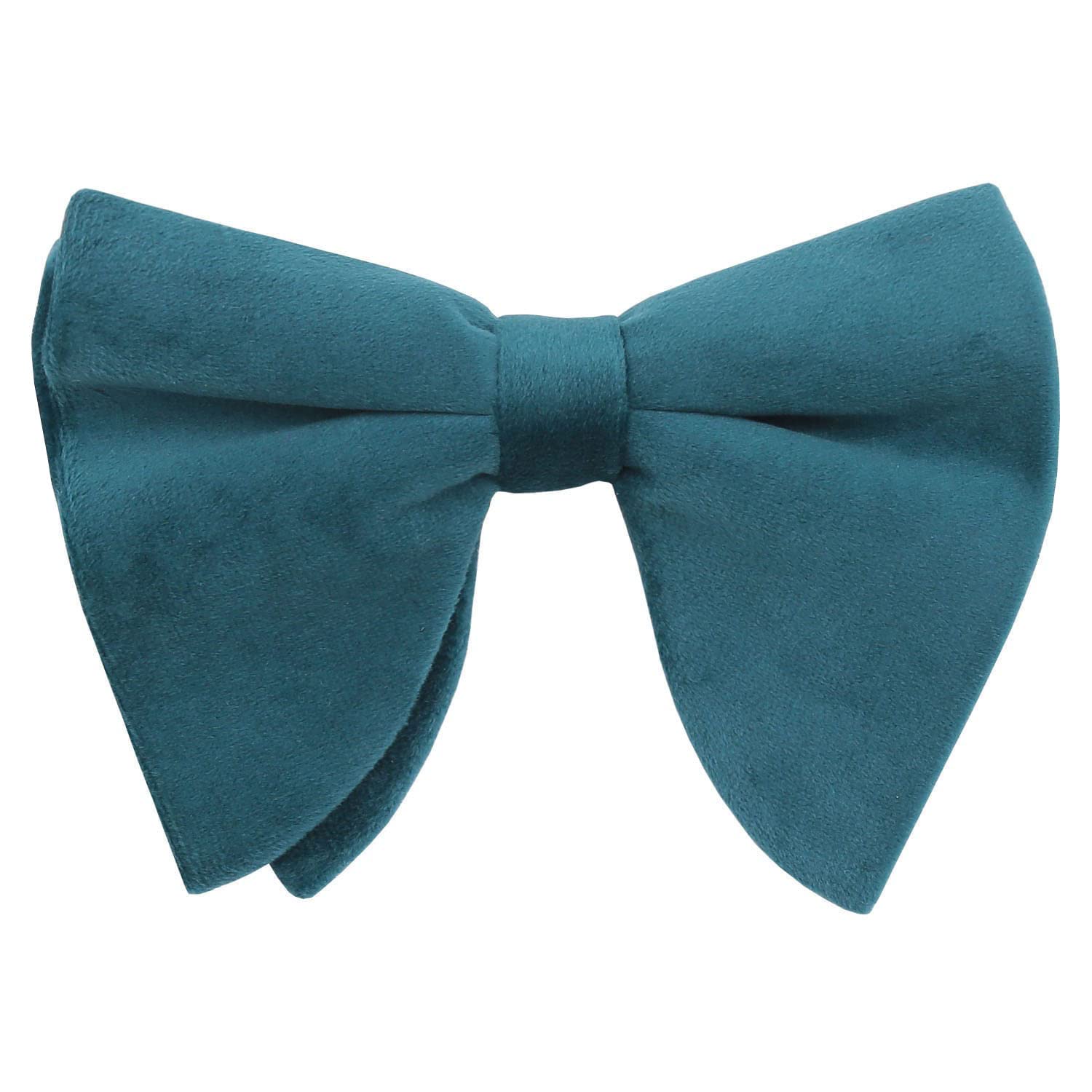 DQT Mens Plain Velvet Pre-Tied Bow Tie - Wedding, Business & Formal Wear - Teal