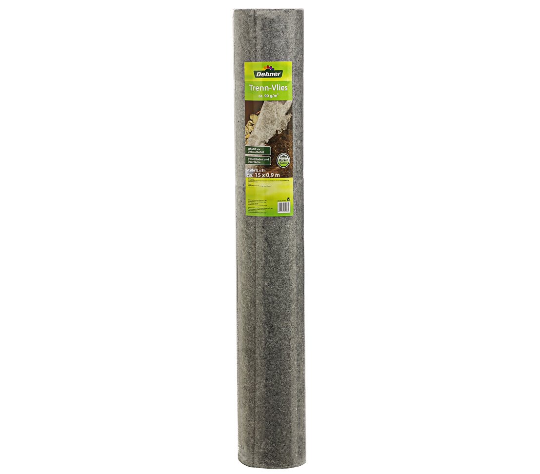 Dehner de Non-tissé de séparation, Surface de séparation, Mauvaises Herbes et moustiquaire, 16 x 0.9 m, Non tissé, Gris Clair