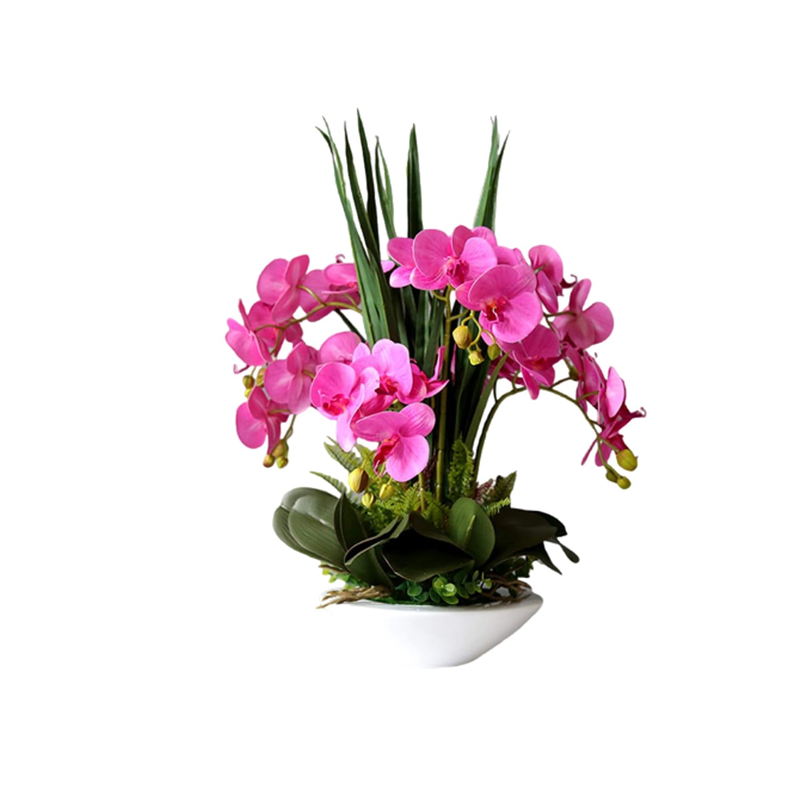 MYUYEE Artificial Plants, Orchids Flowers Arrangement For Hotel Home Decor Faux Plants 7 Branches Phalaenopsis Flowers(C)