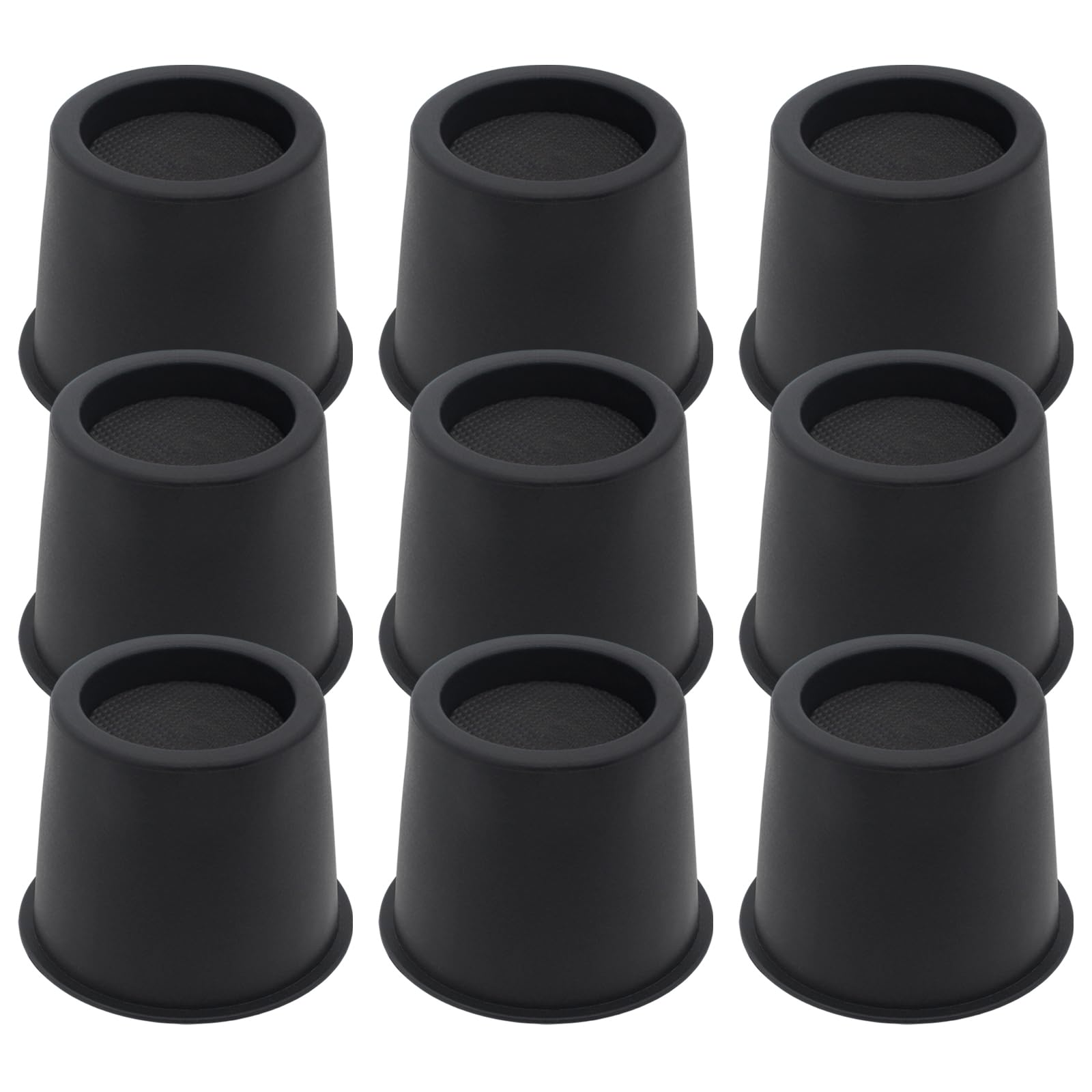 HANIHUA 9 Pack Bed Risers 4 inch Heavy Duty, Furniture Risers Table Risers Bed Lifts Risers for Sofa, Couch, Desk, Cabinet, Bed Frame Risers Supports Up to 3,600 Lbs Black
