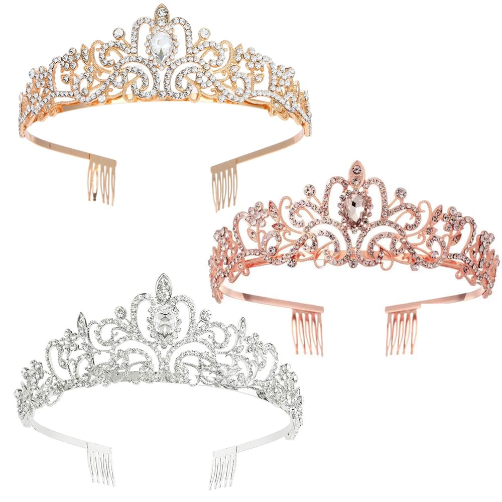 Strass Krone Diadem Für Damen - Luxuriöser Glitzer Haarschmuck Für Hochzeit & Besondere Anlässe