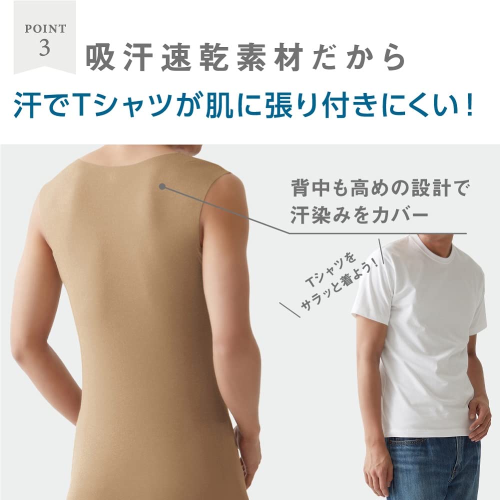 [グンゼ] スリーブレスシャツ YG in.T(インティー) CUT OFFシリーズ 汗パット強化版3層構造 メンズ - 5
