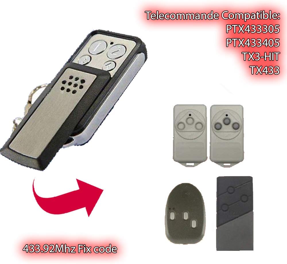 433.92 MHz hand-held transmitter for PROTECO PTX433405, PROTECO TX433 drives