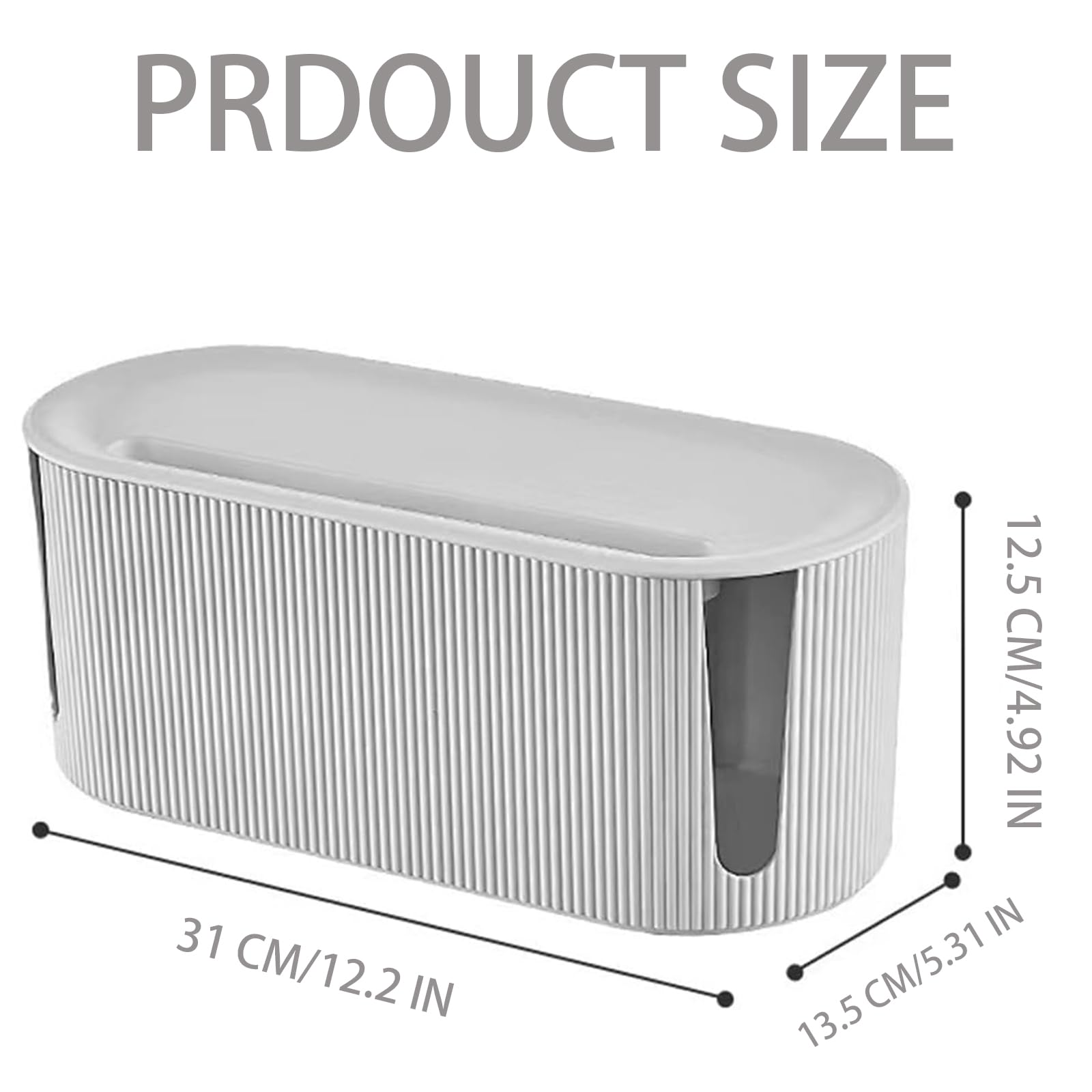 Groß Steckdosenbox, Kabelmanagement Box, Cord Organizer Box, Kabelaufbewahrung Kabelbox, Kabelsammler Aufbewahrungsbox, Elegante Kabelbox, Draht Aufbewahrungsbox für Zuhause (Grün) (weiß)