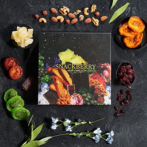 Snackberry Dried Fruit & Nuts Gift Basket Arrangement Platter, Gourmet Food Snack Box, For Fathers Day, Birthday Care Package, Healthy Kosher thumb #4