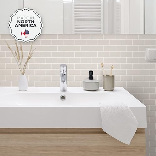 Miniatura 2 de SMART TILES Protector contra salpicaduras para despegar y pegar, 10 hojas de 10.95 x 9.70 pulgadas, adhesivo 3D para cocina, baño, azulejos de pared