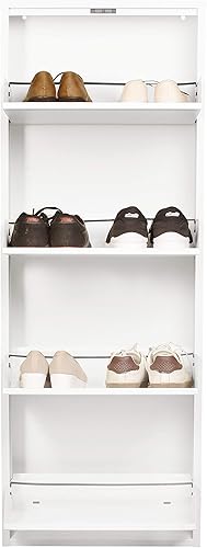 Mabel Home Moderno armario de zapatos de 3 y 4 cajones, organizador de almacenamiento de 3 a 4 niveles, (blanco) (3 y 4 niveles) (4 niveles)