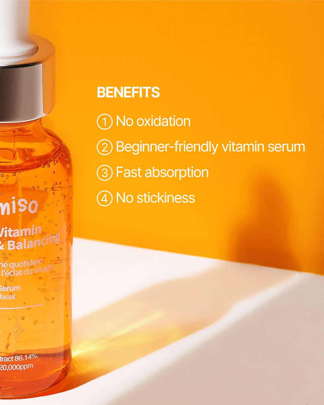 JUMISO All Day Vitamin Serum, Brightening & Balancing Facial Serum, Vitamin C, A, B, D, E