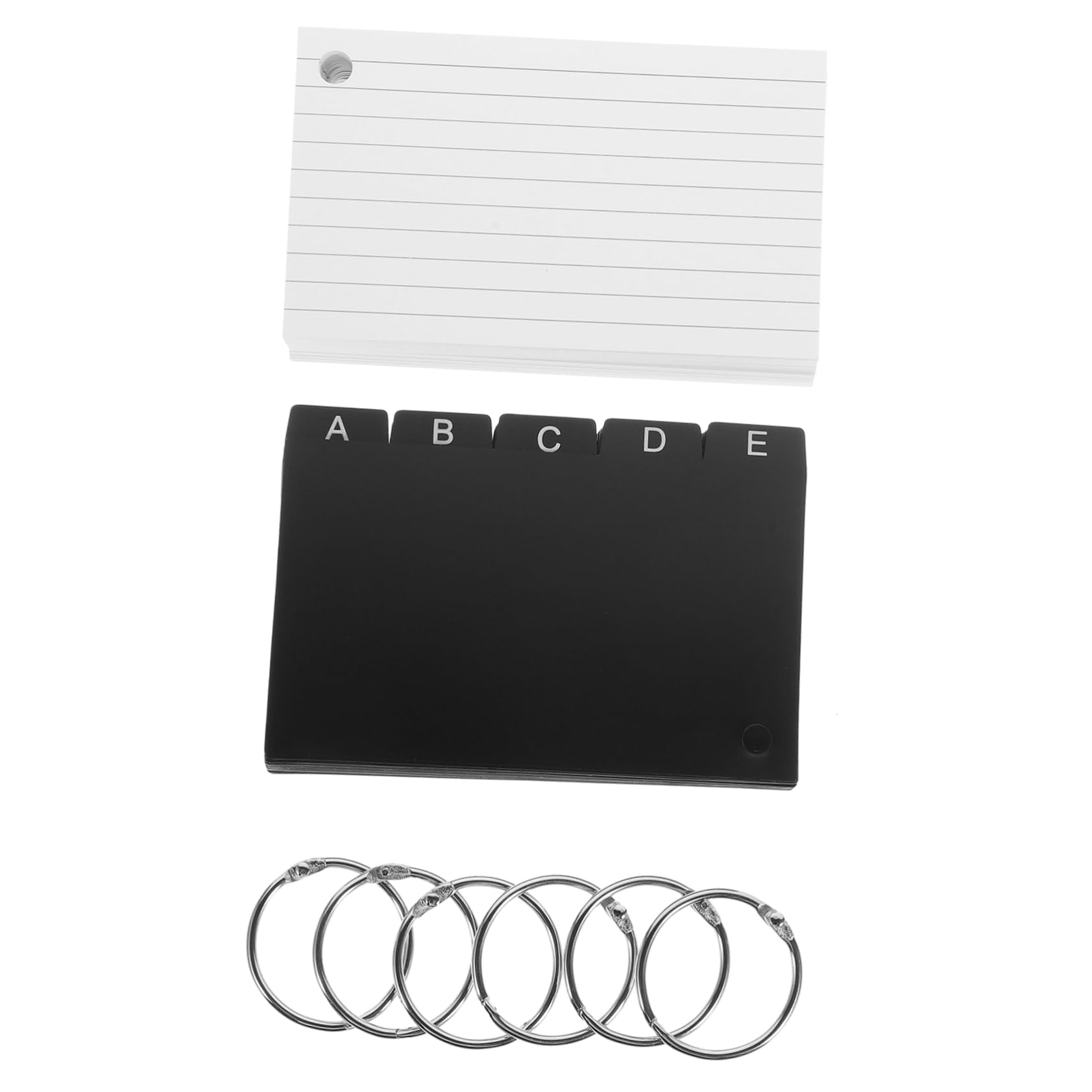 HOMSFOU 5 Juegos Marcador de tarjetas de índice señal aglutinante de tarjeta índice index tarjetas en de bricolaje tarjetas de palabras portátiles Acero inoxidable